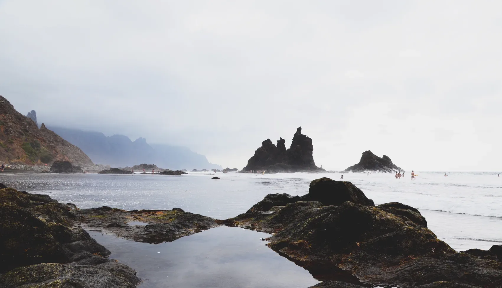 Benijo beach with the Anaga rock stacks